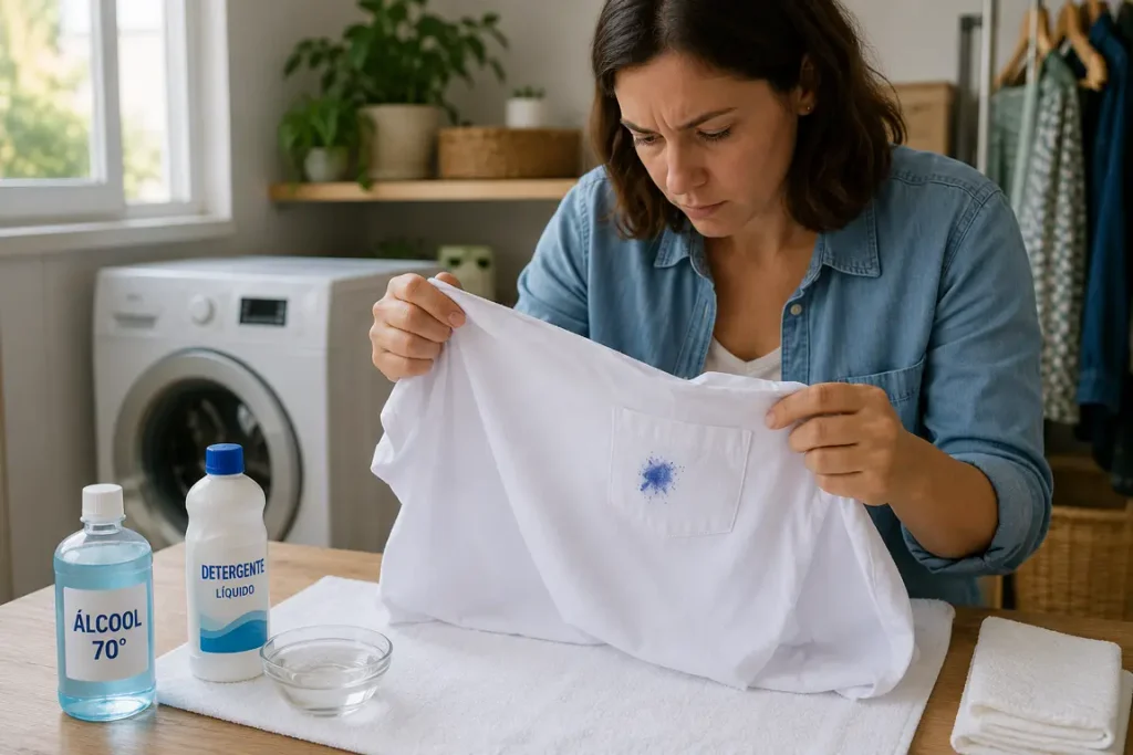 tirar mancha de caneta da roupa